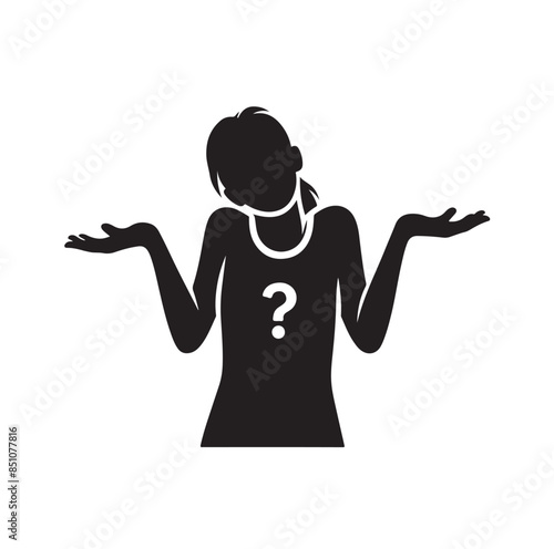 silhouettes of wondering person vector illustration
