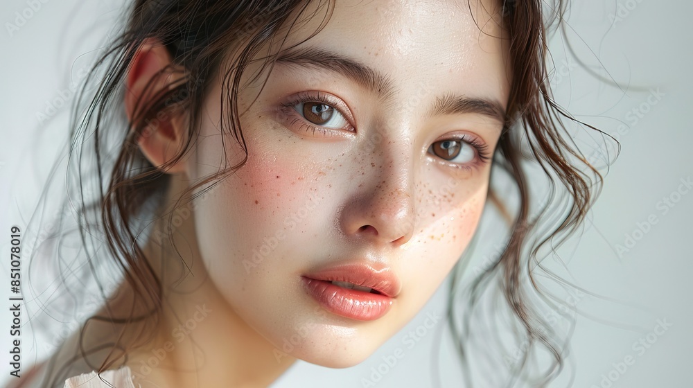 Portrait korean woman model with beautiful natural face healthy facial skin cosmetic Portrait korean woman model with beautiful natural face healthy facial skin cosmetic