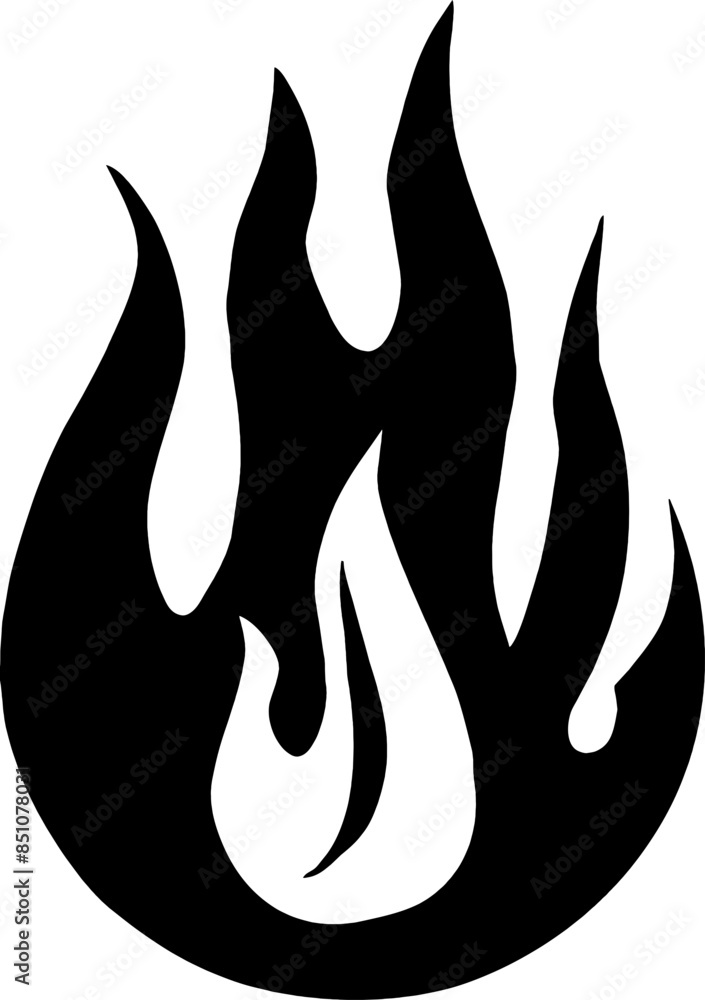 Isolated Fire Vector Silhouette Isolated Fire Vector Silhouette