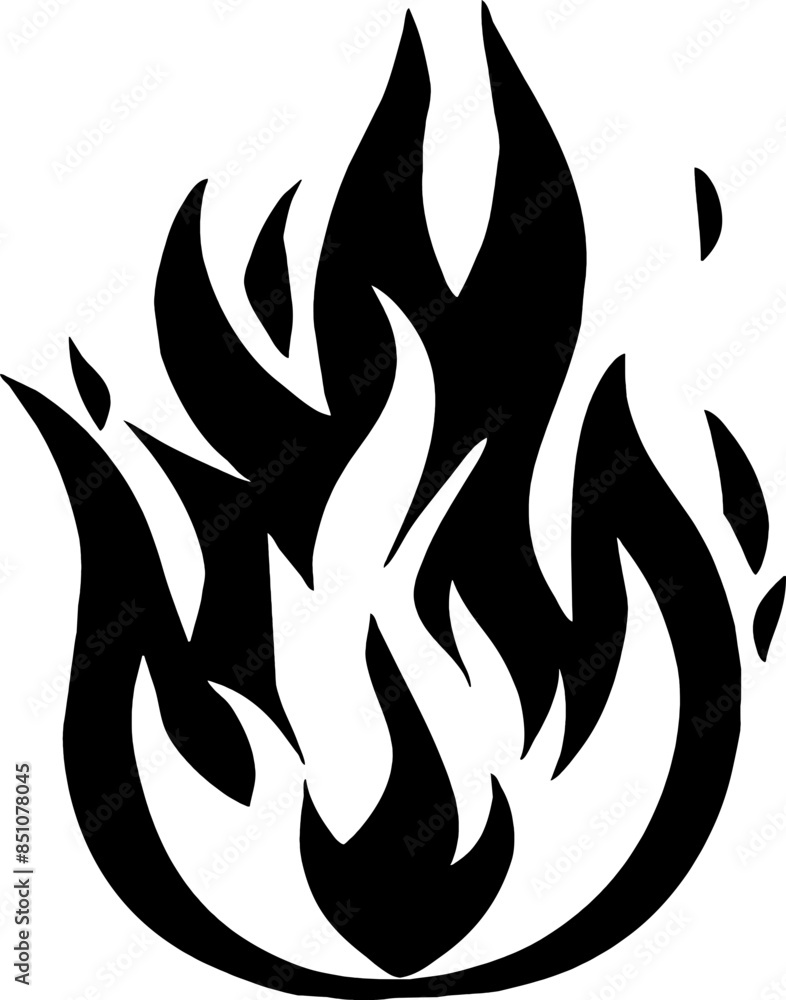 Isolated Fire Vector Silhouette Isolated Fire Vector Silhouette