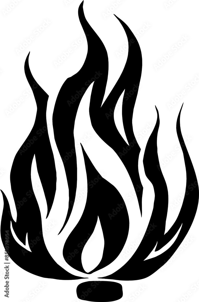 Isolated Fire Vector Silhouette Isolated Fire Vector Silhouette