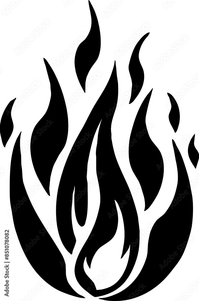 Isolated Fire Vector Silhouette Isolated Fire Vector Silhouette