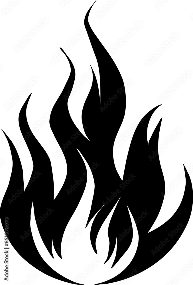 Isolated Fire Vector Silhouette Isolated Fire Vector Silhouette