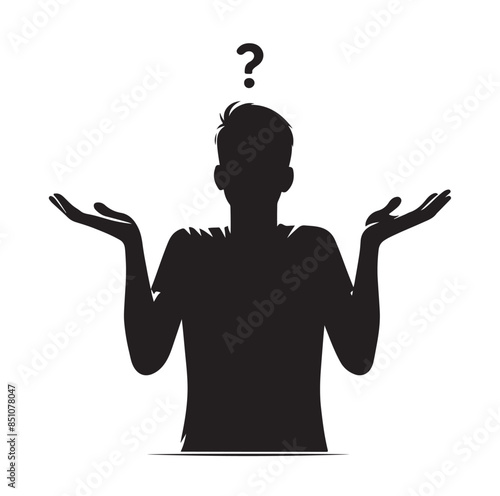 silhouettes of wondering person vector illustration