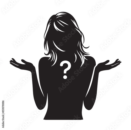 silhouettes of wondering person vector illustration