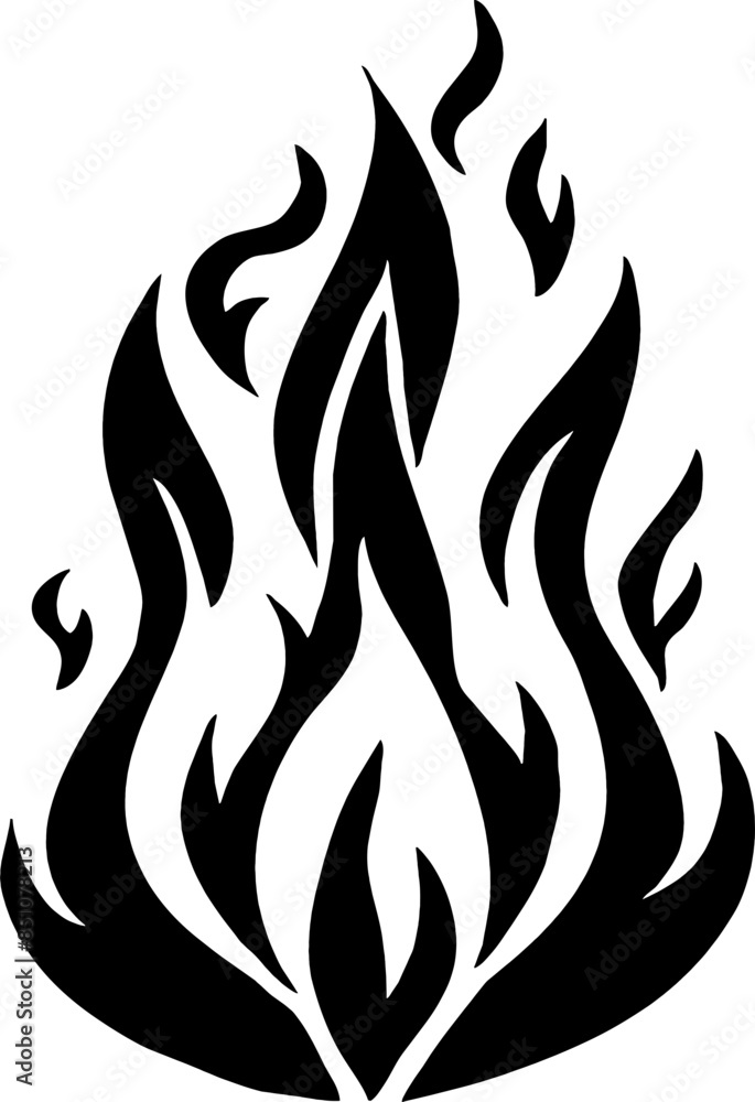Isolated Fire Vector Silhouette Isolated Fire Vector Silhouette