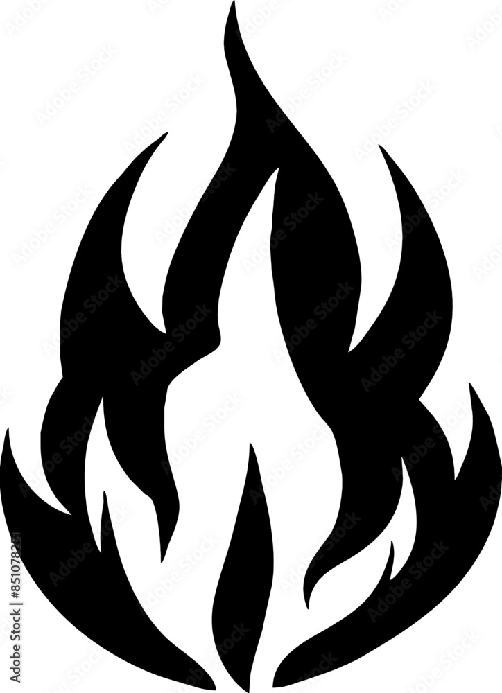 Isolated Fire Vector Silhouette Isolated Fire Vector Silhouette