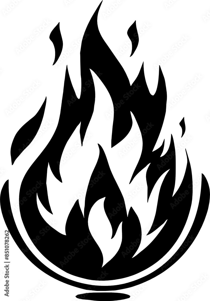 Isolated Fire Vector Silhouette Isolated Fire Vector Silhouette