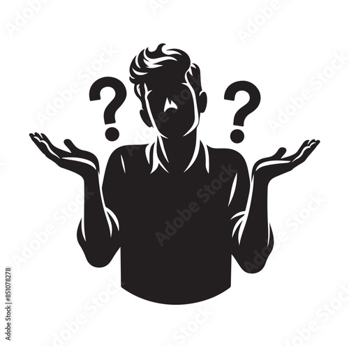 silhouettes of wondering person vector illustration
