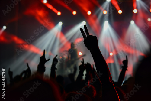 Wallpaper Mural Scena di un concerto di una band di musica rock, folla sotto palco con le braccia alzate Torontodigital.ca