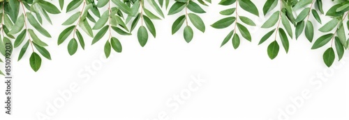 Wallpaper Mural Simple and elegant green eucalyptus leaves frame wide panorama banner, for wedding invitations, cards and natural design Torontodigital.ca