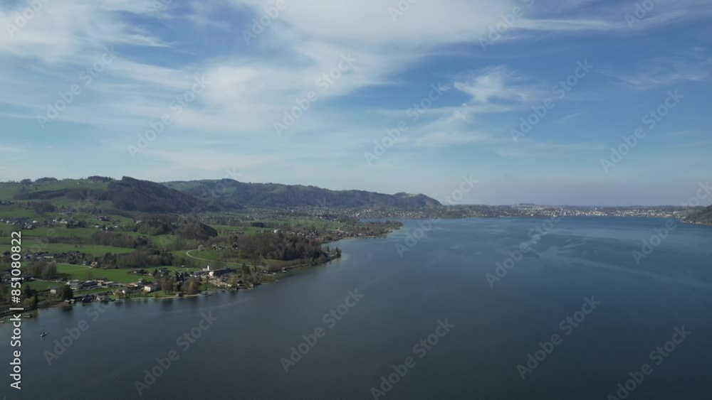 Aerial video of village, snowy mountains and lakes in Tyrol, Austrian Alps, Austria Aerial video of village, snowy mountains and lakes in Tyrol, Austrian Alps, Austria