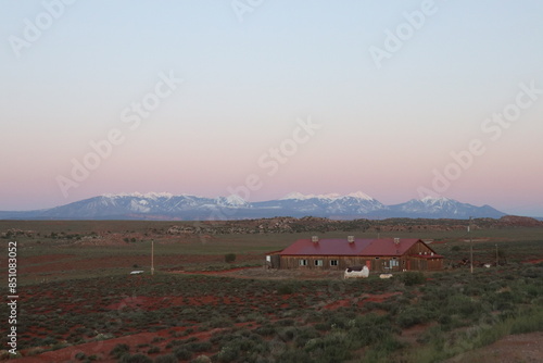 sunset over the village