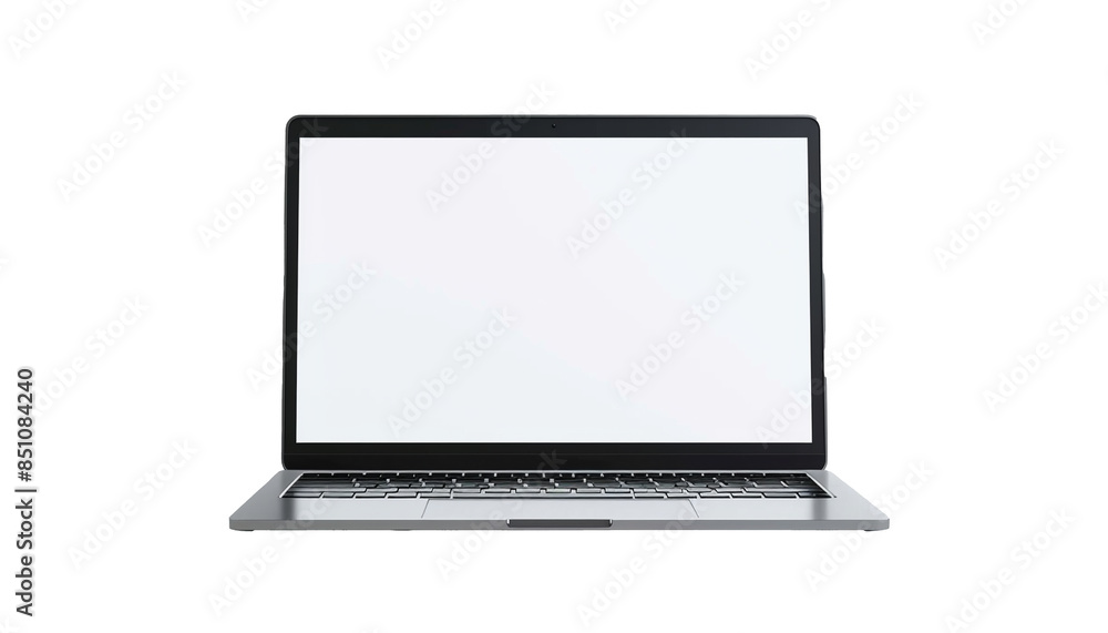 Blank Laptop Screen on Isolated White Background - Mockup for Displaying Content or Messages Blank Laptop Screen on Isolated White Background - Mockup for Displaying Content or Messages