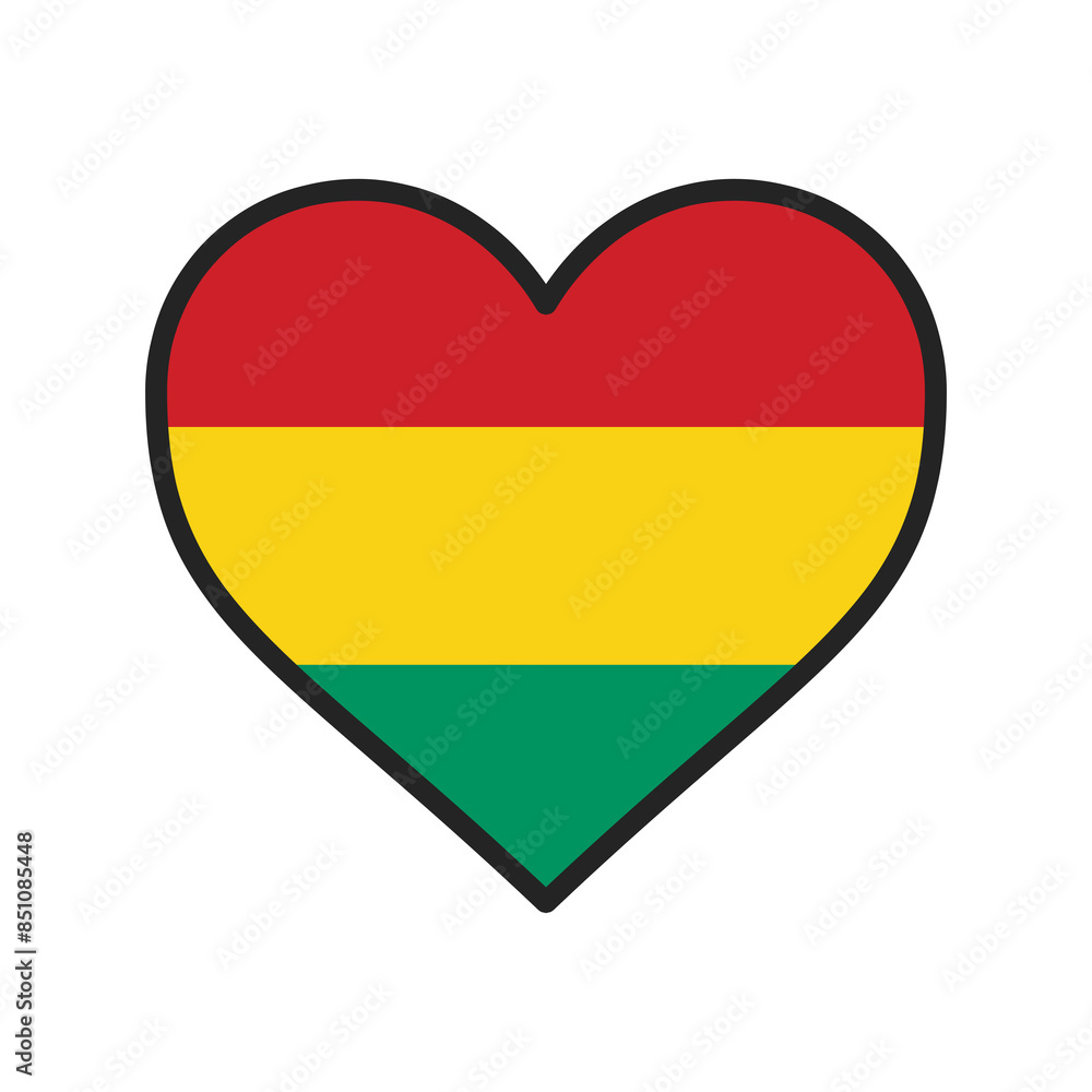 Black History Month or Pan-African flag
displayed inside a heart shape Black History Month or Pan-African flag
displayed inside a heart shape