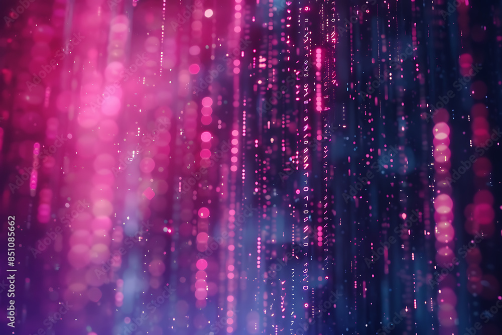 Create an abstract background featuring streams of binary code interwoven with technological elements, such as circuit patterns and digital symbols, creating a high-tech, futuristic atmosphere Create an abstract background featuring streams of binary code interwoven with technological elements, such as circuit patterns and digital symbols, creating a high-tech, futuristic atmosphere