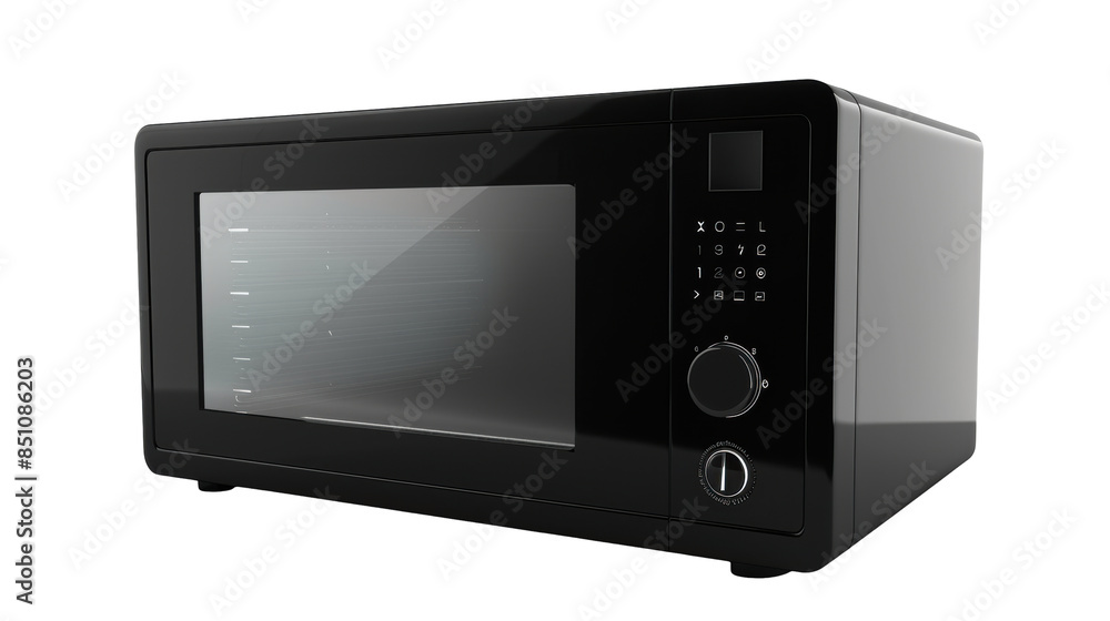 Modern Black Microwave Oven with Digital Control Panel Modern Black Microwave Oven with Digital Control Panel