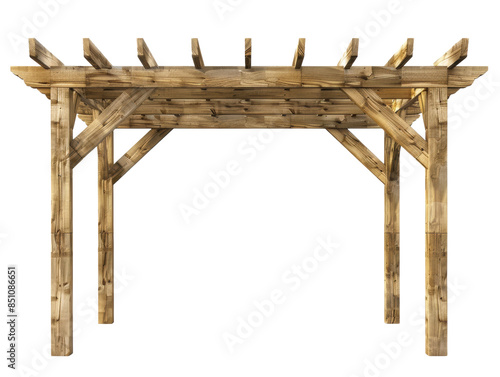 Wooden Pergola with Natural Finish photo