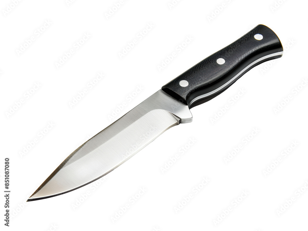 Sharp Hunting Knife with Black Handle and Silver Blade Sharp Hunting Knife with Black Handle and Silver Blade