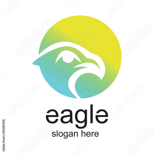 Eagle logo design simple concept Premium Vector