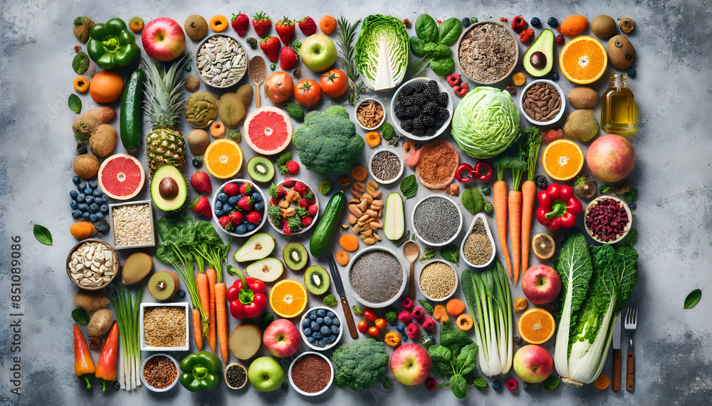Top view green healthy food cooking Top view green healthy food cooking