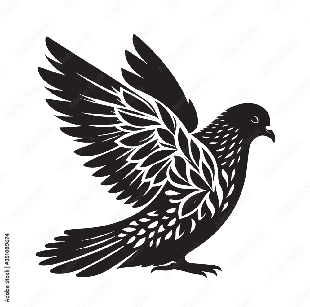 Obraz premium Simple parrot silhouette vector illustration.
