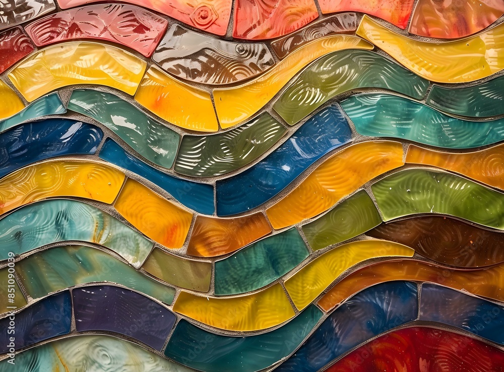 Wavy Colorful Mosaic Wall Wavy Colorful Mosaic Wall