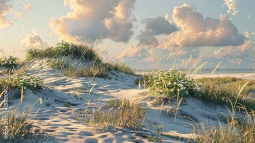 Fototapeta Naklejka Na Ścianę i Meble -  Viewing Overgrown Sand Dunes