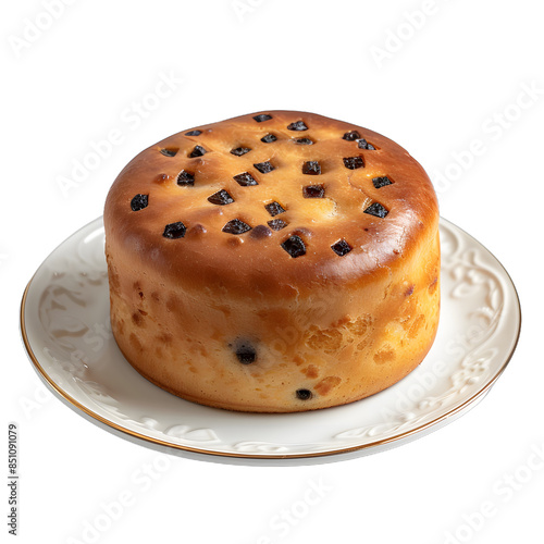 [Transparent Background PNG]A delicious-looking cake with raisins photo