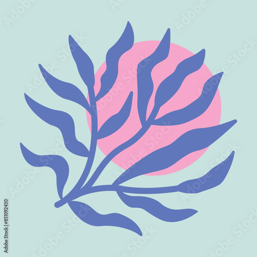 Vector illustration of Groovy Abstract Flower Art. Organic and Botanical Art. Design element for packaging, prints, decoration