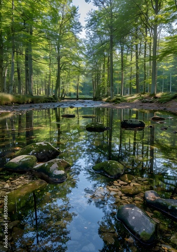 Reflections in a Forest Stream
