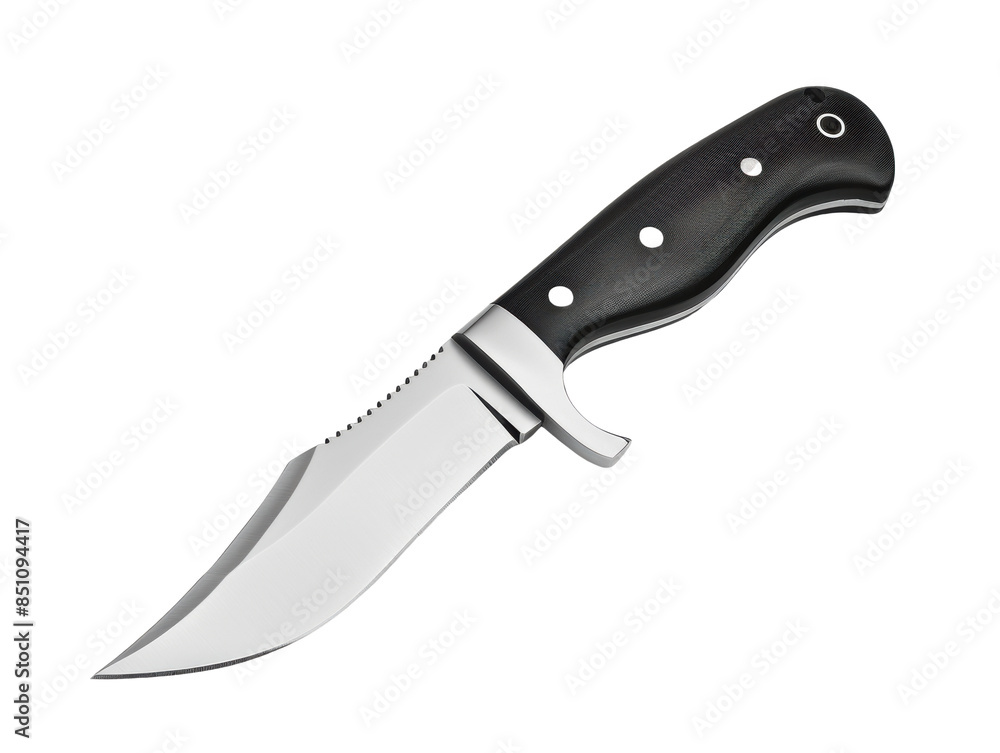 Sharp Hunting Knife with Black Handle and Silver Blade Sharp Hunting Knife with Black Handle and Silver Blade