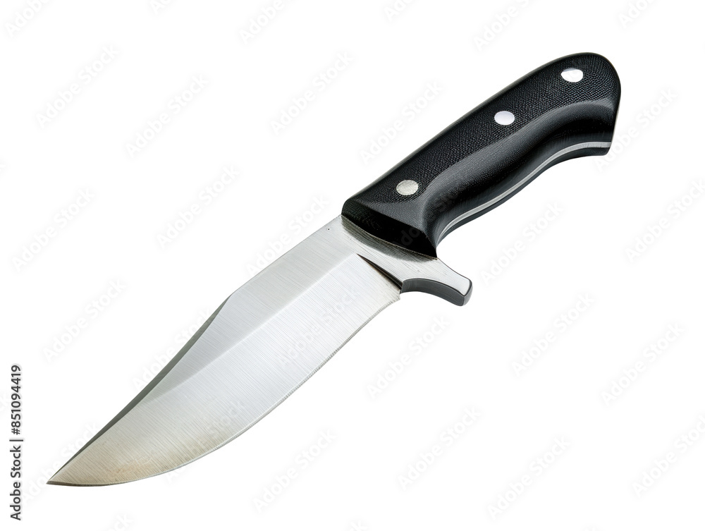 Sharp Hunting Knife with Black Handle and Silver Blade Sharp Hunting Knife with Black Handle and Silver Blade
