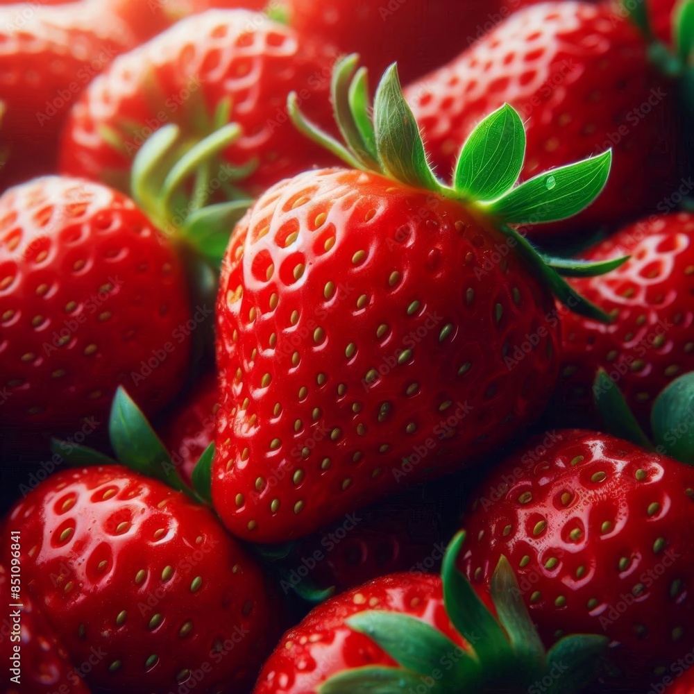 Close-up view of a bunch of ripe strawberries Close-up view of a bunch of ripe strawberries