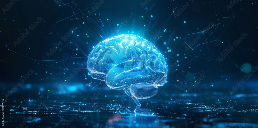Fototapeta premium Glowing Brain - Concept of Intelligence, Innovation, and Creativity