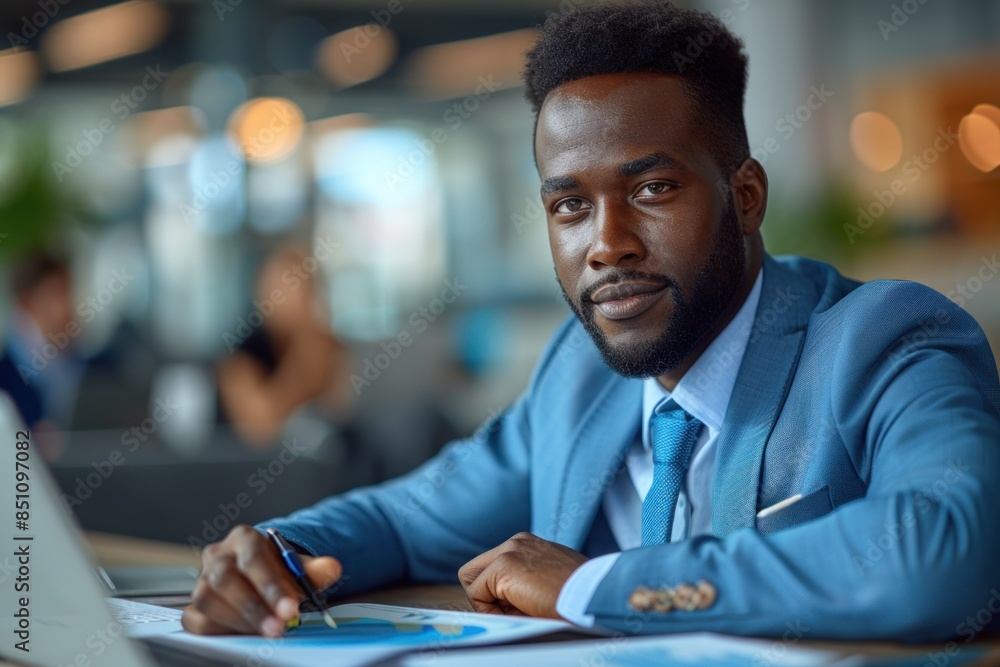 Obraz premium Focused Businessman at Work