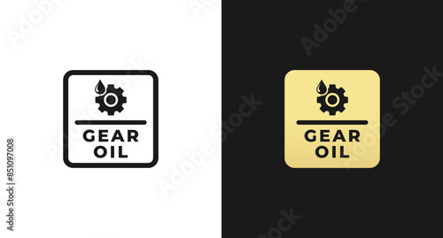 Gear oil label or gear lube label vector isolated. Best gear oil or lube label for product packaging design, print, and more about gear oil product.