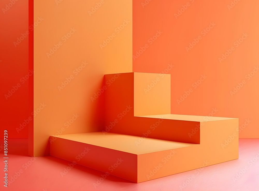 Orange geometric shapes podium Orange geometric shapes podium