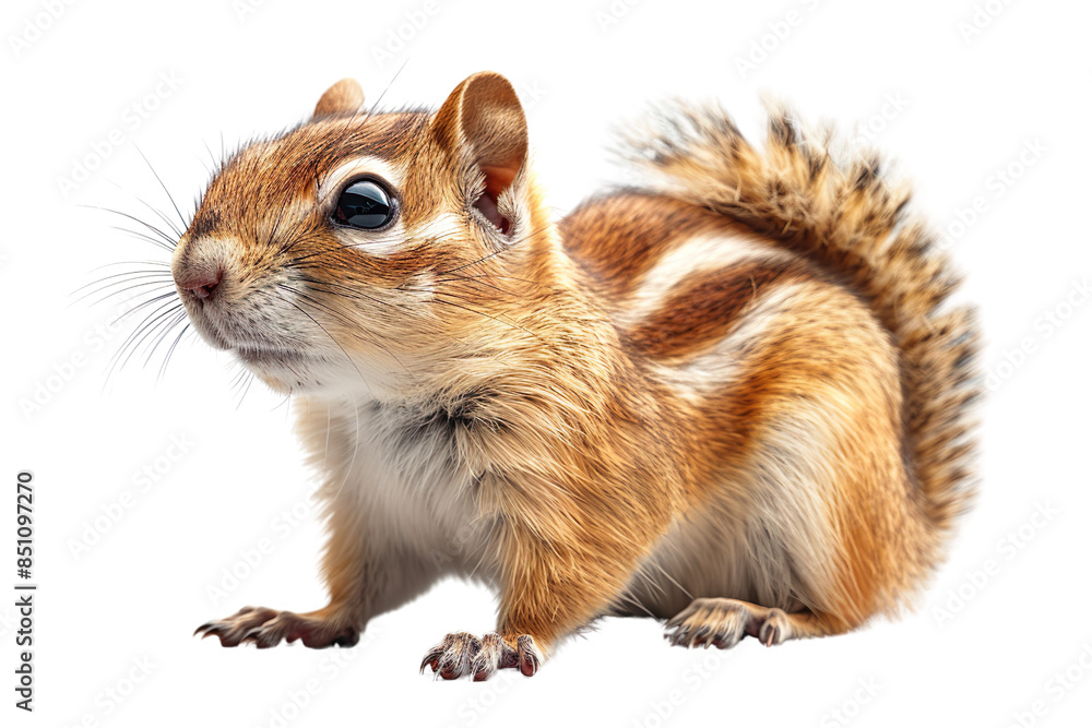 view from side of squirrel isolated on white background view from side of squirrel isolated on white background