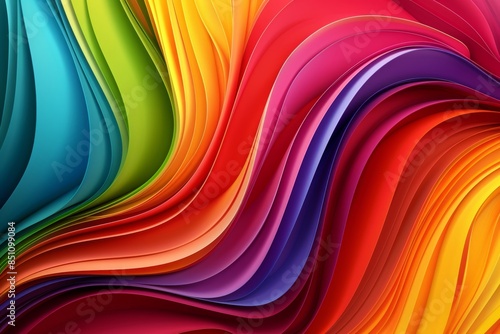 Abstract Rainbow Wavy Paper Design