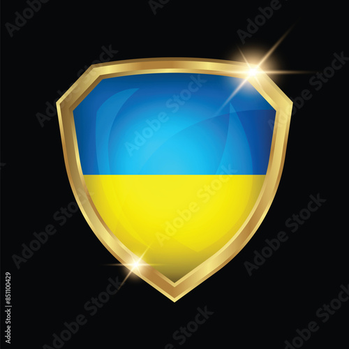 Ukraine Flag Golden Shield Logo Free Download Ukraine Flag Golden Shield Logo - GFXLoad