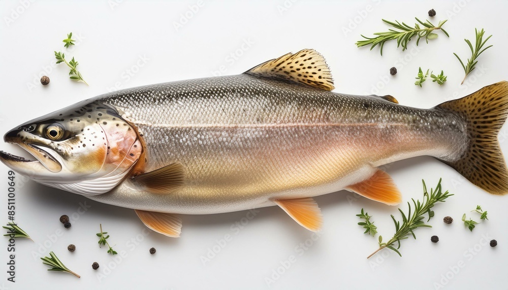 Trout fish on white background Trout fish on white background