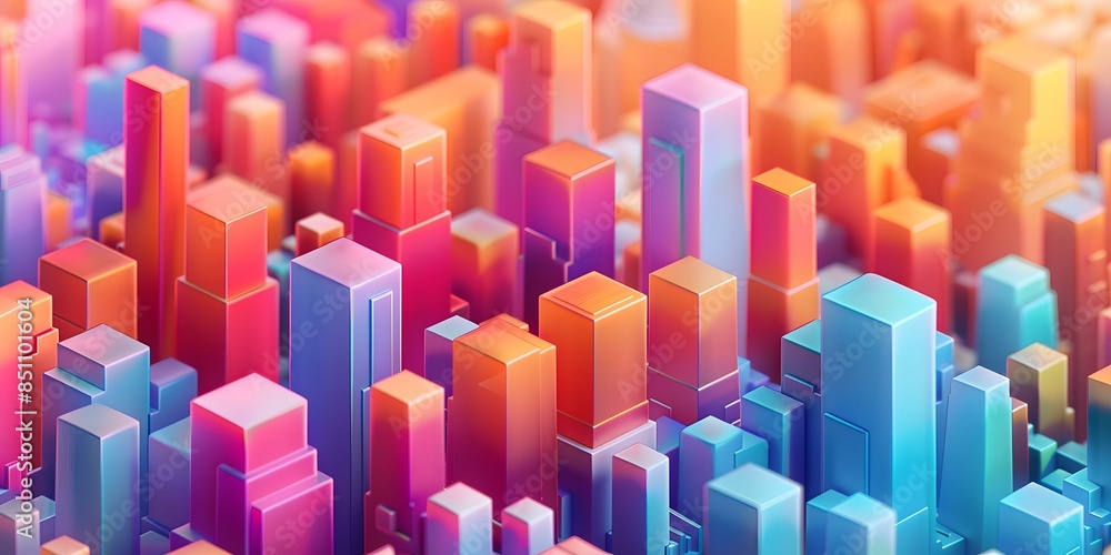 Abstract city of colorful blocks Abstract city of colorful blocks