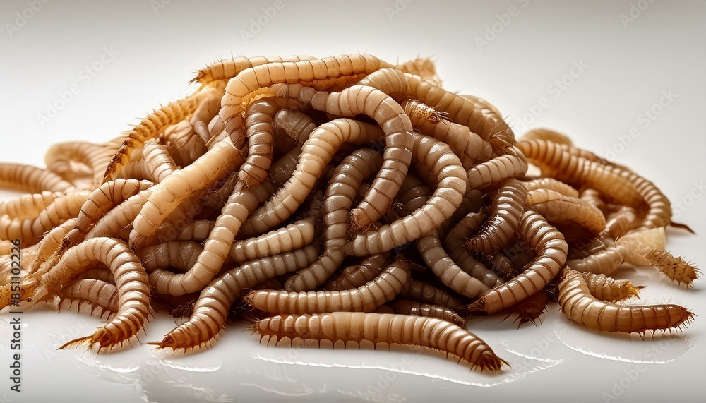 Obraz premium maggots on white background