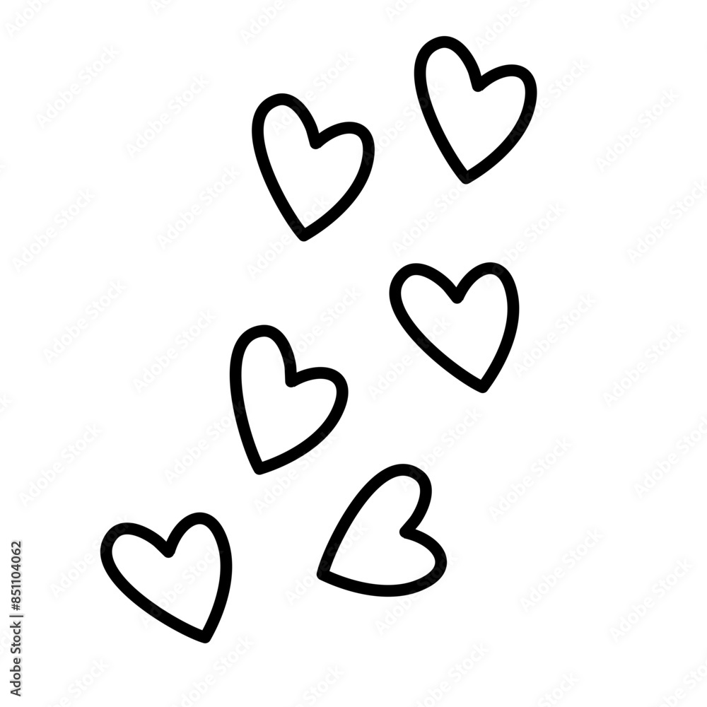 Heart doodle hand drawn outline style 
