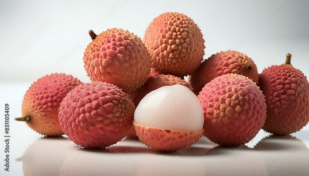lychee on white background lychee on white background