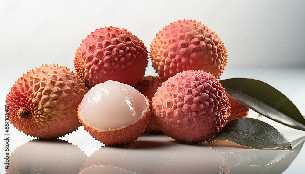 lychee on white background lychee on white background