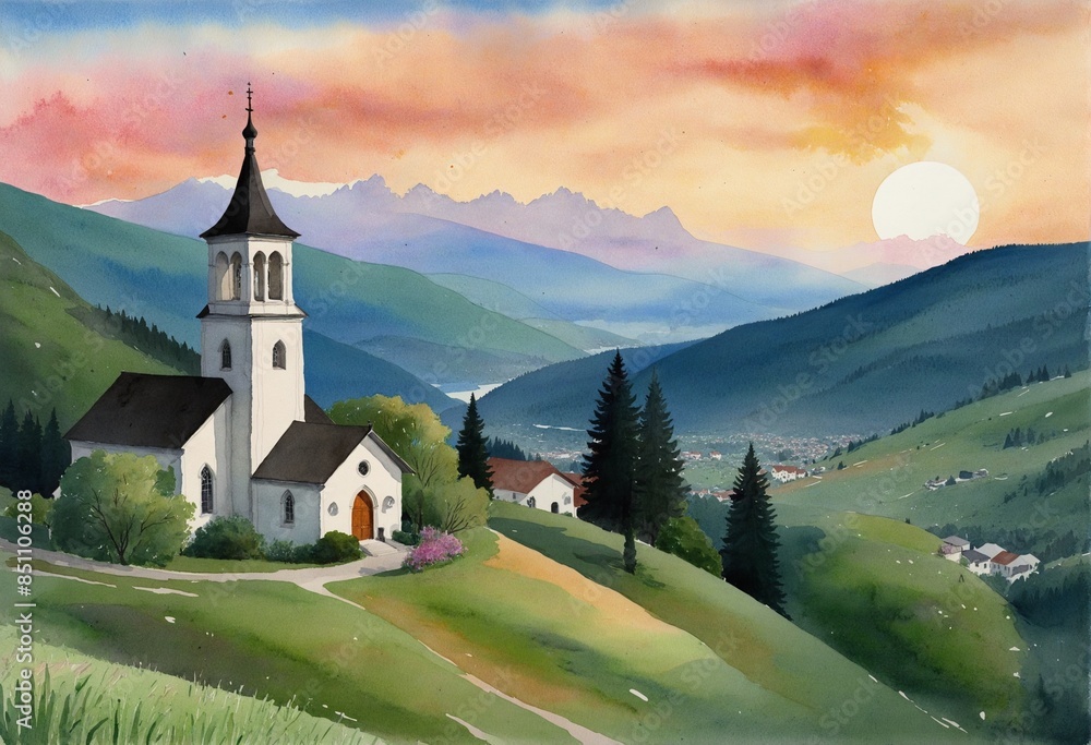 Fototapeta premium Tranquil Countryside Beauty