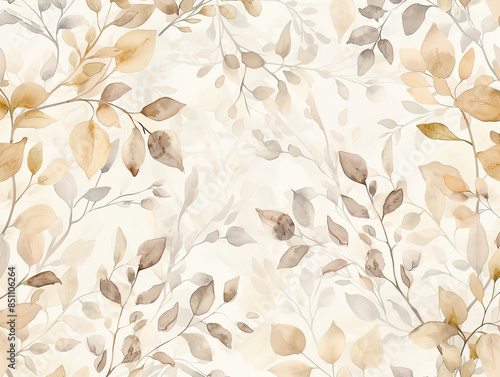 Seamless floral tile wallpaper, soft pastels, intricate petals, cream background, natural colors.