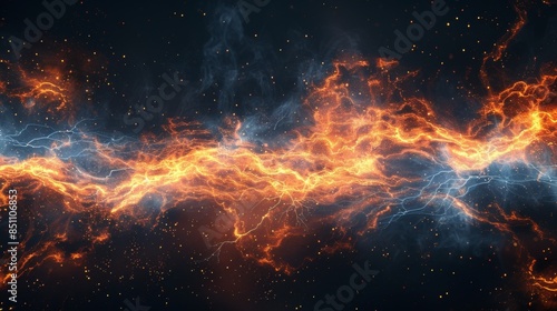 Wallpaper Mural Abstract Intricate network of fiery electric arcs and smoky textures background Torontodigital.ca